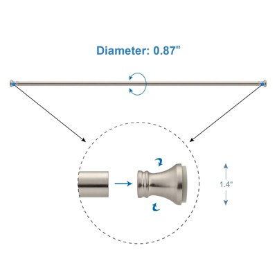 LunaLulinlk Spring Tension Shower Curtain Rod, 54-90 inches Rust-Resistance Tension Curtain Rod Bathroom Rod