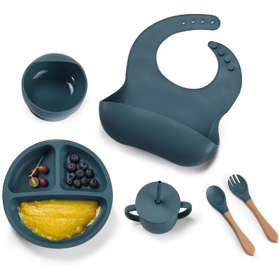 Image of Childlike Behavior Baby Weaning Set of 6 - Blue