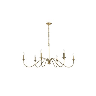 Elegant Lighting Rohan 48 inch chandelier in Satin Gold