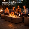 BDELITE Outdoor Fire Pit Table, 50,000 BTU Gas Fire Pit with Propane Tank, Windshield, Glass Stone and Rain Cover- 42*20*12 Inch, Brown - 3 of 4