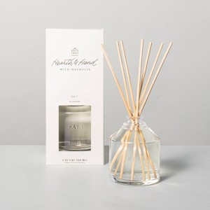 11.83 fl oz Salt Oil Reed Diffuser - Hearth & Hand™ with Magnolia: Tropical Aroma, Natural Reeds, Glass Bottle - 1 of 3