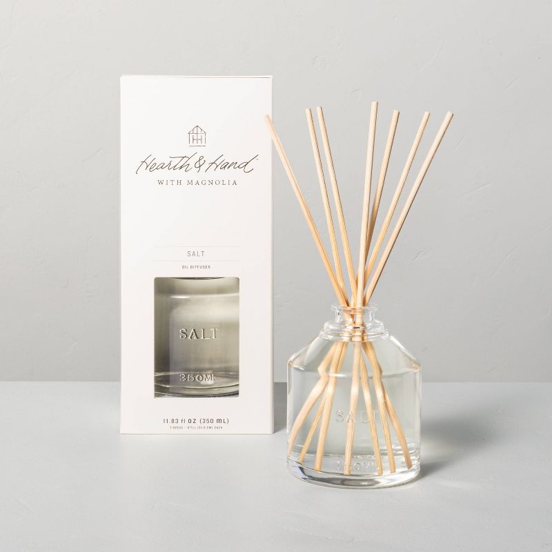 11.83 fl oz Salt Oil Reed Diffuser - Hearth &#38; Hand&#8482; with Magnolia, 1 of 9