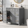 Whisen 36 in.  Bathroom Storage Cabinet Bathroom Vanity with Resin Sink, Soft Closing Door and Drawer - 3 of 4