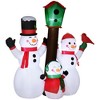HOMCOM 7ft Christmas Inflatables Outdoor Decorations Snowman Family with Bird and Birdhouse, Blow-Up LED Yard Christmas Decor for Lawn Garden Party - 4 of 4