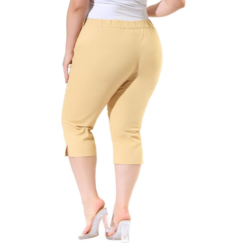 Agnes Orinda Plus Size Dress Pants for Women 2023 Slim Business Work Pull On Capri Pant, 5 of 7