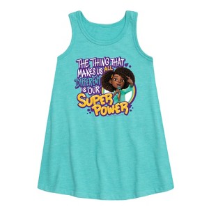 - Karma's World - Our Super Power Graphic Sleeveless Aline Dress - 1 of 2