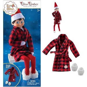 Elf on the Shelf Claus Couture Cozy Robe & Slippers Set, Elf-Size Buffalo Plaid, Ages 3+ - 1 of 4