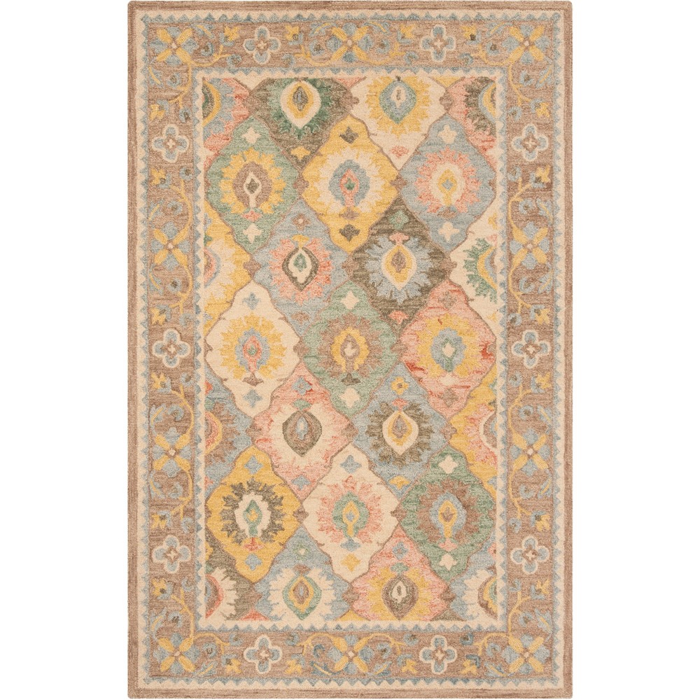 5'x8' Selina Floral Hooked Rug Ivory/Multi - Safavieh