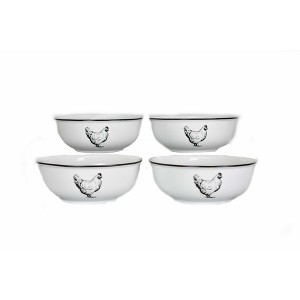 Omniware Country Farm Salad Bowls, Set of 4 - Dishwasher Safe Stoneware, Vintage-Inspired Farmhouse Style Dinnerware - 1 of 1