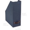 Bigso Estelle Canvas Fiberboard Upright Magazine Storage Box | Magazine Holder & Organizer for Papers | Magazine File Holder for Office Desks - 3 of 4