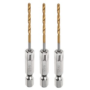 Unique Bargains M35 High Speed Steel Titanium Coated Hex 1/4" Shank Drill Bits - 1 of 4
