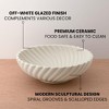 Itopfox 10 inch Ceramic Decorative Bowl Large Off White Fruit Bowl for Kitchen Counter Entryway Table Centerpiece Modern Home Decor Accent 1 Piece - 2 of 4