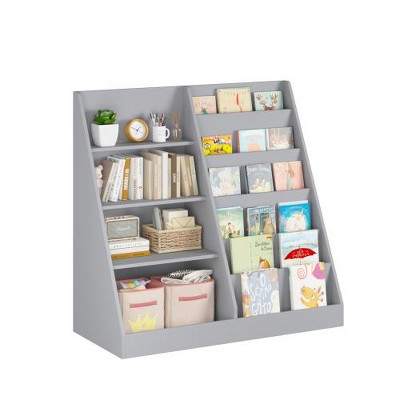 LIVAREEmlen Bookshelf and Toy Storage Organizer, Multifunctional 4 Tier Wooden Book Shelf for Kids, Children, Toddlers