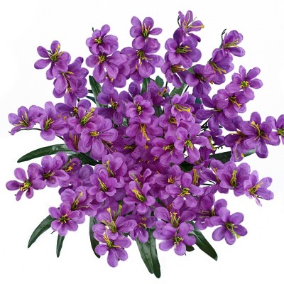 Pink Silk Outdoor Summer Artificial Tree Orchids Set