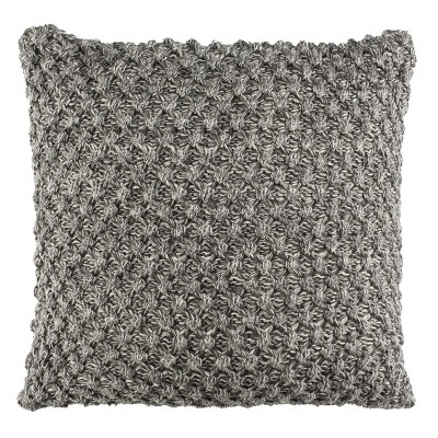 Janan Knit Pillow - Dark Grey/Natural - 20"X20" - Safavieh