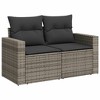vidaXL 6 Piece Patio Sofa Set with Cushions - Gray Poly Rattan - 4 of 4