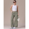 INSPIRE CHIC Women's Baggy Distressed High Waisted Multi-Pocket Full Length Wide Leg Cargo Denim Pants - 3 of 4