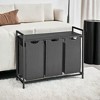 Laundry Hamper, Laundry Basket, Laundry Sorter with 3 Pull-Out and Removable Bags, Shelf, Metal Frame, 3 x 10 Gallons - 4 of 4