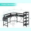 Nasitip 62" L-Shaped Gaming Desk with Monitor Stand, LED Lights & Power Outlets, Home Office Computer Desk with Storage - 3 of 4