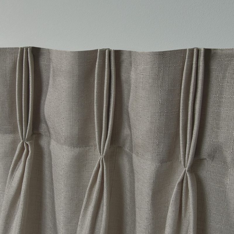Loha Linen Pinch Pleat Window Curtain Panel Pair Black - Exclusive Home, 3 of 9