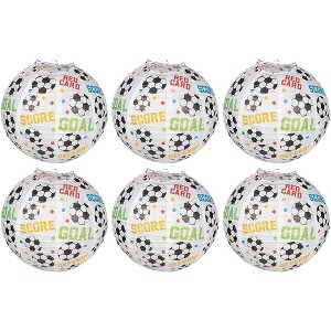 Juvale 6-Pack Hanging Paper Soccer Lanterns for Kids Sport Party Decorations, 11 inches - 1 of 4