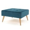30.5" Mid-Century Modern Tufted Ottoman Bench with Upholstered Velvet Seat for Living Room -3irtyhousy - 2 of 4