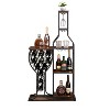 Gulches 11 Bottle Wine Rack, 5Tier Freestanding with Glass Holder,Rustic Brown Shelves for Kitchen Dining, Sturdy and Easy Assembly,Brown - 4 of 4