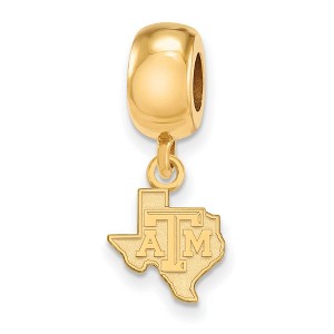 Black Bow Jewelry 14k Yellow Gold Plated Sterling Silver Texas A&M Aggies NCAA Bead Charm - 1 of 3