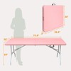 ALEXOUN Pink Folding Table - Heavy-Duty, Easy-to-Clean Portable Plastic Table for Camping, Picnics, Parties,Families, Outdoor Enthusiasts - 3 of 4