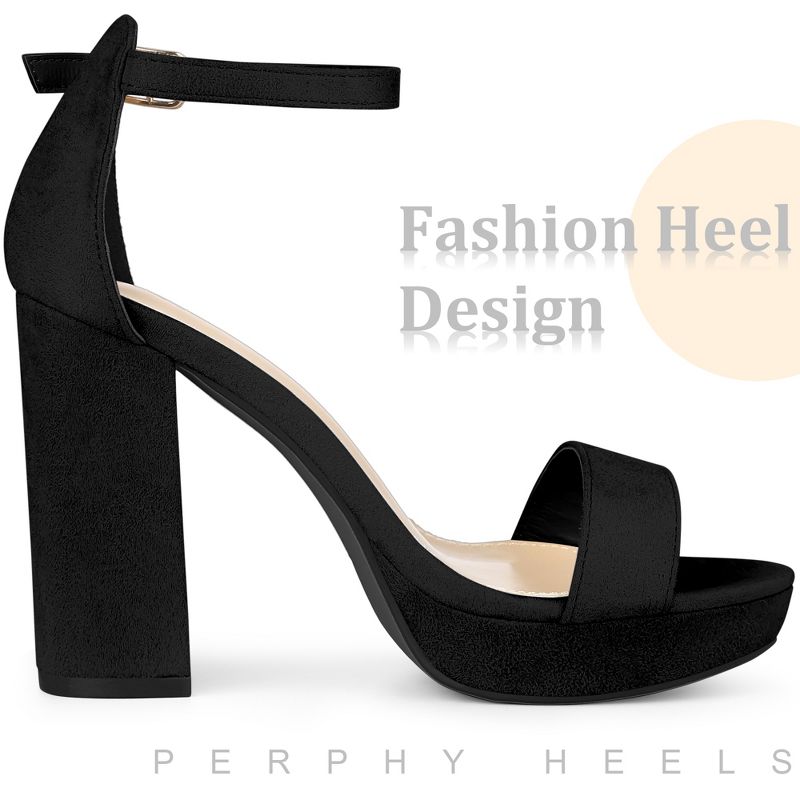 Perphy Women's Platform Ankle Strap Open Toe Chunky High Heel Sandals, 4 of 5