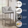 30" Dillon Barstool Silver/Gray - Hillsdale Furniture: Industrial Design, Metal Frame, Padded Seat - 4 of 4