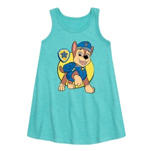 - Paw Patrol - Chase Sketch Graphic Sleeveless Aline Dress - 1 of 4