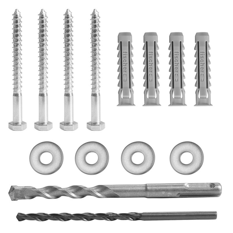 Mount-It! Universal TV Mounting Hardware Kit, Lag Screw & Drill Bit Set Includes Screws, Washers, Fischer Anchors, Wood Drill Bit & Concrete Drill Bit, 1 of 9