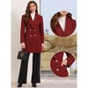 INSPIRE CHIC Women's Winter Double Breasted Lapel Neck Long Sleeve Outerwear Overcoat - 2 of 4