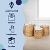happimess Avery Bohemian Cottage Handwoven Hyacinth Cylinder Nesting Baskets with Handles - 3 of 4