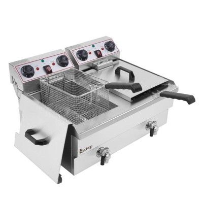 Winado 16.9 qt. Stainless Steel Single Tank Deep Fryer with Faucet