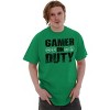 Men's Gamer On Duty Video Games Nerdy Geeky Graphic T Shirt Tees Brisco Brands - 4 of 4