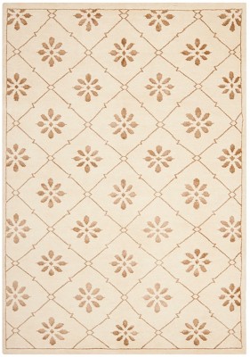 Hand-Knotted Gray Wool and Viscose Geometric Rug