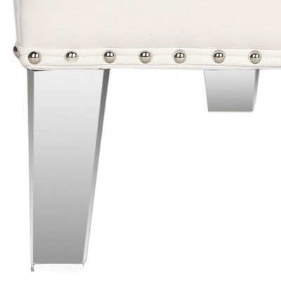 Modern Art Deco White Accent Chair with Transparent Legs
