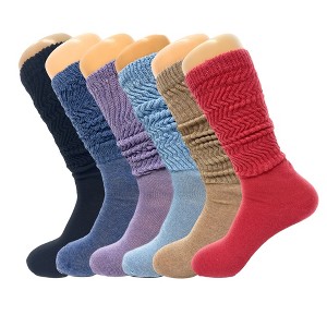 6 Pairs Colorful Slouchy Scrunch Knee Socks for Women Slouch Socks Shoe Size 5 to 10 - 1 of 1
