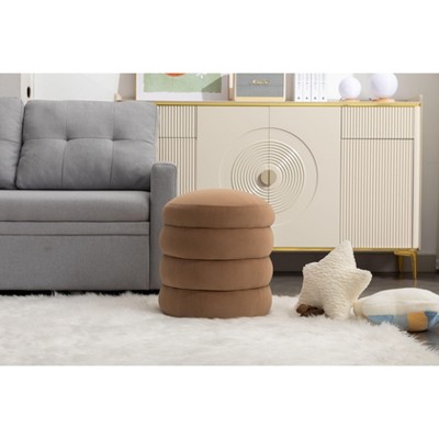 Grungis Velvet Round Storage Benches,Modern Upholstered Storage Ottoman,Storage Ottoman Benches for Living Room,Bedroom