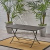 NicBex 59" Outdoor Dining Table,Rectangle Patio Table with Foldable Design for 4 to 6 Chairs,Outdoor Furniture,Dark Brown - 4 of 4