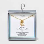 14K Gold Dipped 'Mama' Cubic Zirconia Pendant Necklace - Gold