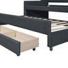 PAGED Twin Size Upholstered Daybed 81" L Modern Wooden Bed Frame with Trundle and 3 Storage Drawers for Bedroom, Living - 3 of 4