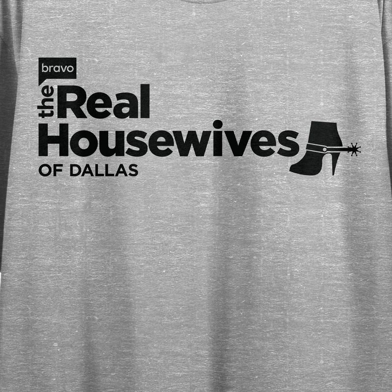 The Real Housewives Of Dallas Logo Crew Neck Short Sleeve Athletic Heather Women's Crop Top, 2 of 3