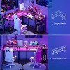 Nasitip 68" L-Shaped Gaming Desk with LED Lights, Monitor Stand, Power Outlets & File Drawer, Grey Oak Home Office Computer Desk - 4 of 4