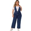 Agnes Orinda Women's Plus Size Denim Overalls Strap Cross Back Casual Jumpsuits - 3 of 4