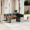 vidaXL Garden Sofa Set Grey PE rattan Large Adjustable Armrests - 2 of 4