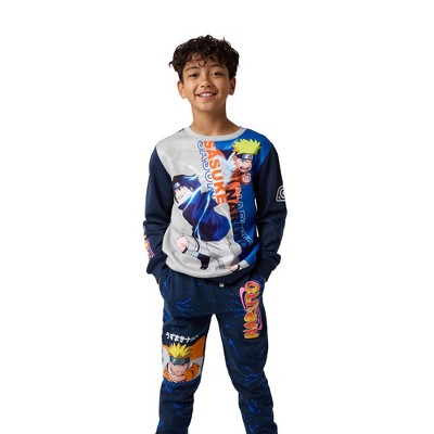 Naruto Sasuke Vs. Naruto Oversized Graphic Youth Sweatshirt and Joggers 2-Piece Set
