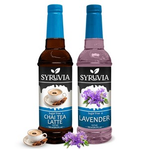 Syruvia Sugar Free Coffee Flavors Variety Pack: Chai Tea & Lavender 25.4 fl oz Syrup - 1 of 4